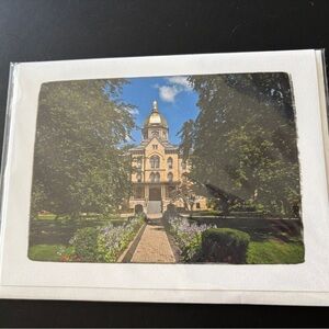 University of Notre Dame Main Building Golden Dome Fighting Irish Print Card